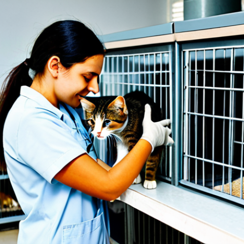 Home 15 Image 1 Prompt: A dedicated female volunteer in professional, modest work attire gently comforting a rescued cat within a clean, bright animal shelter in Limassol, Cyprus. The volunteer has a kind expression, and the cat appears calm and safe. In the background, other well-cared-for dogs and cats are visible in secure, tidy enclosures. The scene highlights the compassionate care provided by animal welfare organizations. Professional photography, soft lighting, natural pose, perfect anatomy, correct proportions, well-formed hands, proper finger count, natural body proportions, safe for work, appropriate content, fully clothed, family-friendly.**