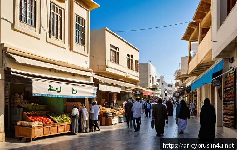 키프로스 여행 주의사항 - A detailed street scene in Nicosia, Cyprus, during the early morning avoiding rush hour traffic, sho...