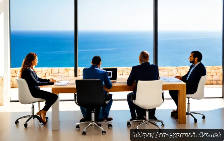 키프로스의 스타트업 기업 - Photorealistic modern startup meeting in Cyprus, diverse Arab and Cypriot entrepreneurs in modest pr...